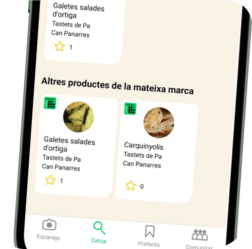 Apartat d'altres productes de la mateixa marca