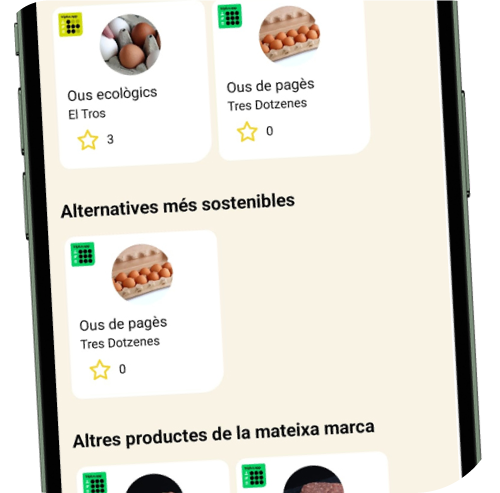 Apartat d'altres productes més sostenibles