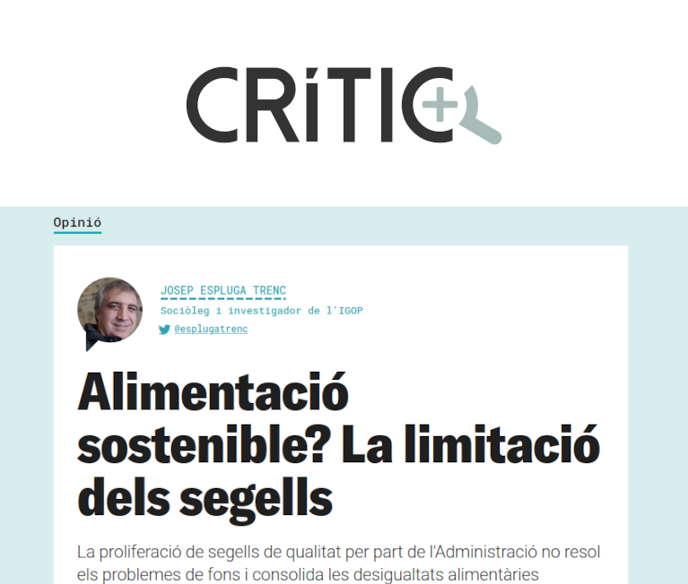 Captura de la publicació a Crític